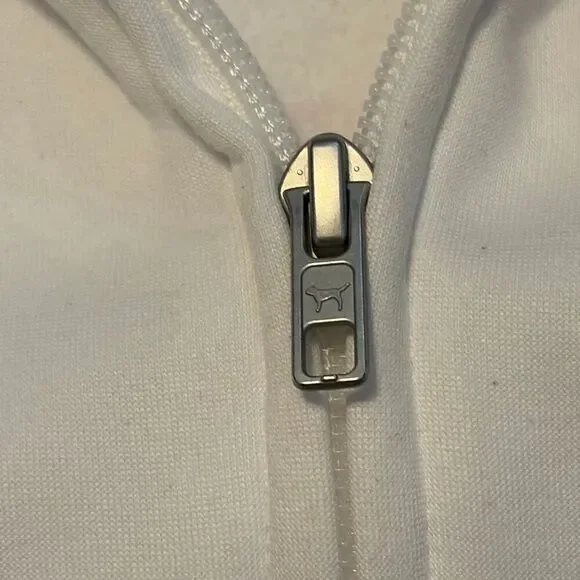 PINK Victoria’s Secret MLB Miami Marlins Full Zip White Black Top Jacket Large - Picture 7 of 7